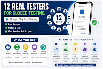 provider 12 testers for closed testing