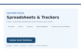 create a custom excel spreadsheet, tracker, or template