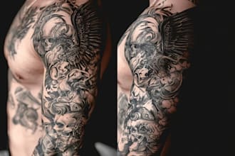 design a professional blackwork tattoo