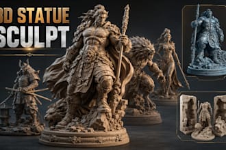 design 3d statue molds, sculpt 3d models and stl files for casting