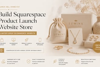 build squarespace product launch website store limited drop ecommerce website