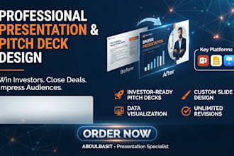 design professional powerpoint presentation slides and pitch deck design
