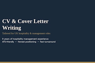 write your UK hospitality or management CV and cover letter