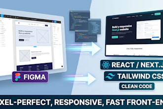 convert figma to react tailwind CSS responsive web pages
