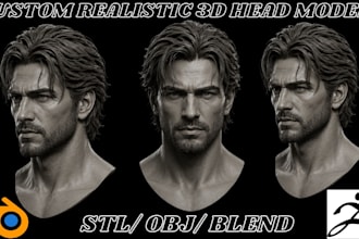 sculpt realistic 3d head model face likeness character bust stl for 3d printing