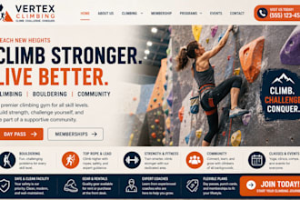 design wix climbing gym website bouldering gym climbing facility rock gym websit