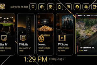 develop or rebrand your iptv app for android ios an smart tv with admin panel
