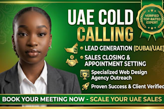 do uae b2b lead generation cold calling sales closer for web design IT agency