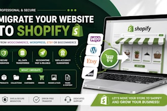 migrate your website to shopify from woocommerce wordpress esty or bigcommerce