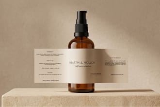 design product label for supplement, food, or skincare