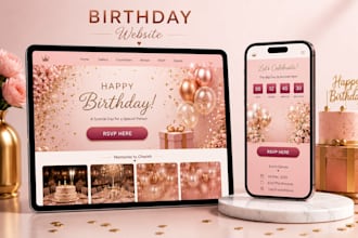 develop a responsive restaurant website or birthday event website