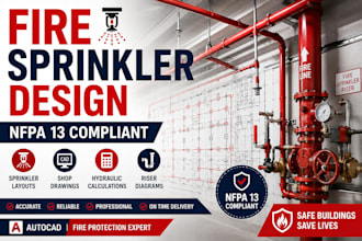design nfpa 13 fire sprinkler shop drawings and hydraulic calculations
