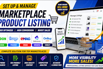 set up manage cdon fruugo emag miravia onbuy marketplace product listing SEO