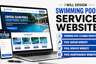 design swimming pool cleaning website pool repair, pool maintenance website