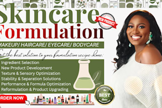 do skincare formulation, makeup, haircare, body care, cosmetic formulation