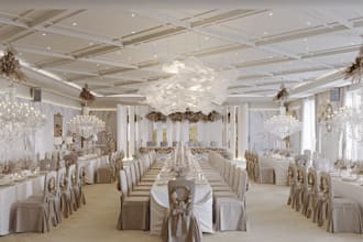 decorate wedding hall interior,banquet hall rendering,ballroom,event table setup