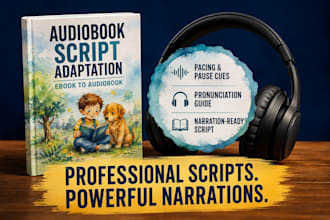 do ebook to audiobook script adaptation with pacing and pronunciation