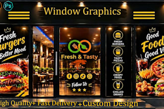 design professional shopfront or storefront window graphics, signage, and decals