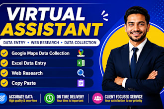 be your virtual assistant for google maps data entry and web research