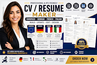 make CV resume maker europass german french italian build update edit design