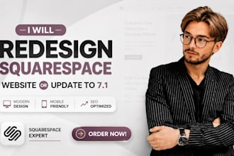 redesign squarespace website or update squarespace to 7 1
