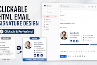design a clickable HTML email signature for gmail and outlook