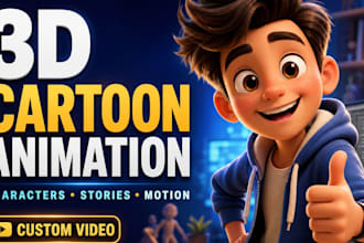 create a cinematic 3d animated character video 3d pixar ai animation 3d video
