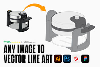 convert image to line art, vector line art and line drawing