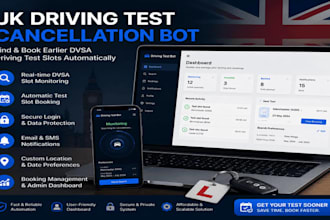 build UK driving test cancellation bot to auto book earlier tests,UK dvsa bot