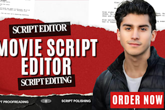 edit, proofread screenplay, movie script, TV series, film script, script editing
