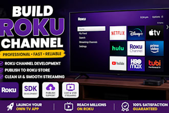build roku TV app, fire TV channel and ott streaming app for your content