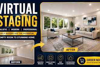 do realistic virtual staging for real estate listings and virtual home staging