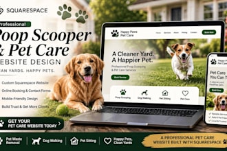 build squarespace poop scooper website pet care pet walker website