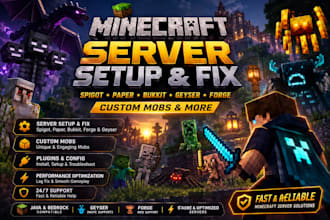 fix setup minecraft server spigot paper bukkit geyser spawn custom mobs forge