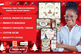 design christmas invitation, planners, party games, journal and canva templates