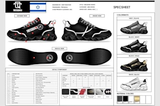 design shoe tech pack, footwear design and sneakers