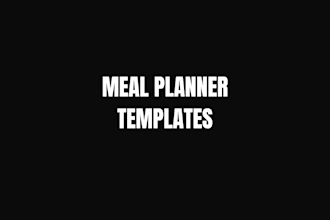setup a template for meal planner design, bespoke meal planner etsy planner