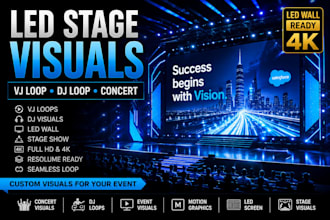 create vj loop concert visuals for led wall, led screen and stage show