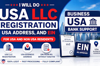 do USA llc registration, USA address, and ein for USA and non USA residents