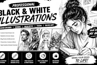 black white art hand drawn illustrators comic realistic drawing blog post toon