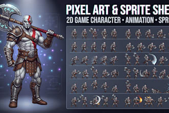design pixel art characters and rpg sprite sheet animation for your game