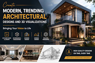 create modern, trending architectural designs and 3d visualizations