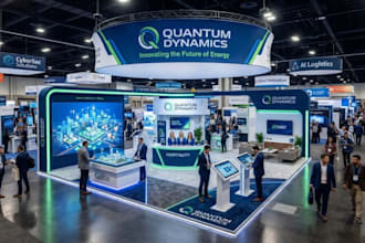 design a professional trade show booth, exhibition stand, and expo booth