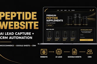 build peptide website with ai lead capture, google sheets and crm automation