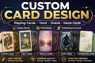 design custom cards, card decks, playing cards, tarot and oracle cards