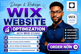edit wix website, do custom wix studio website design or wix website redesign