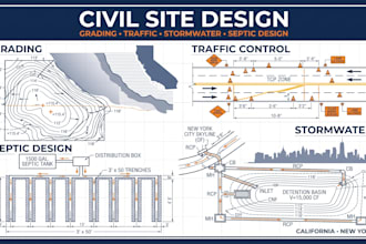 design grading, traffic control plan stormwater and septic design california ny