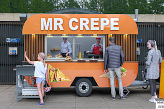 design 3d food truck shipping container kiosk bbq pizza food stall coffee shops