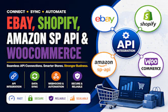 ebay, shopify api, amazon sp API and woocommerce api integration