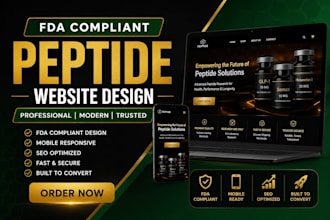build peptide website, nutraceutical supplement store, ecommerce website design
